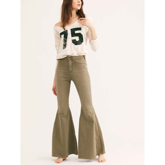 Free People Denim - 🎉LAST CHANCE🎉 FREE PEOPLE Just Float On Flare Jeans / Army
